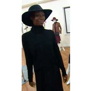 NWOT Peace Love World QVC Black Label Turtleneck Swing Sweater Sz M Classic Luxe